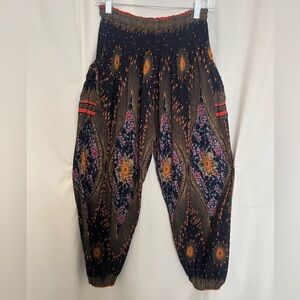 Bohemian Flowy Floral Print Women's Pants